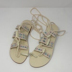 Free People Lace Up Sandals 9.5 39.5 New